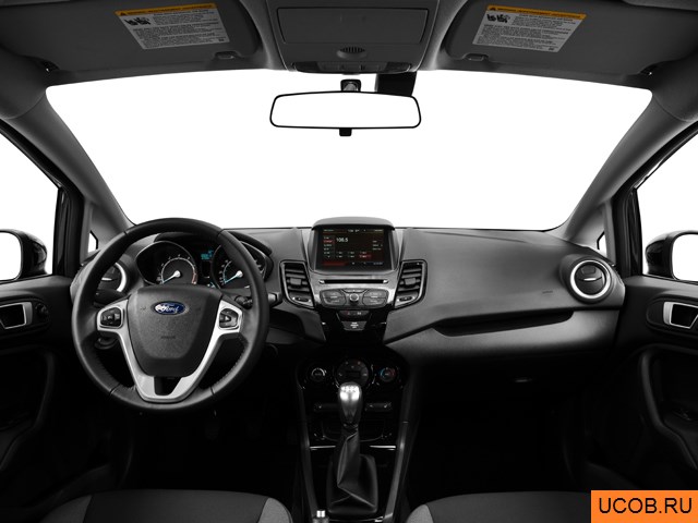 Sedan 2014 года Ford Fiesta в 3D. Вид водительского места.