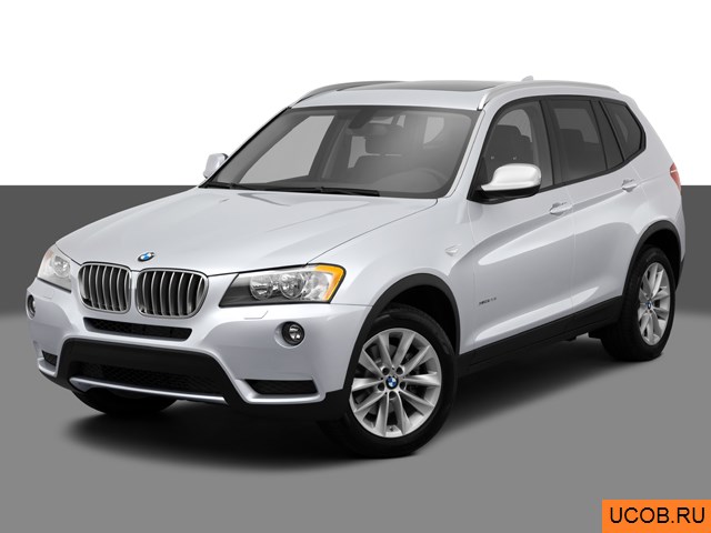 Модель автомобиля BMW X3 2014 года в 3Д