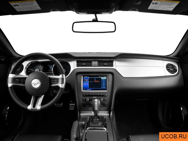 Coupe 2014 года Ford Mustang в 3D. Вид водительского места.