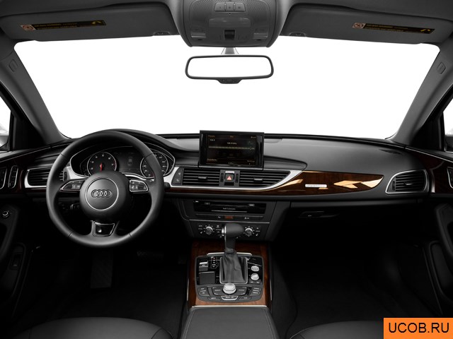 Sedan 2014 года Audi A6 в 3D. Вид водительского места.