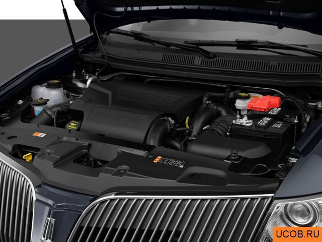 CUV 2014 года Lincoln MKT в 3D. Моторный отсек.