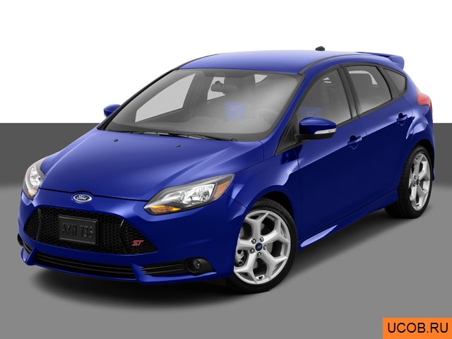 Модель автомобиля Ford Focus 2014 года в 3Д