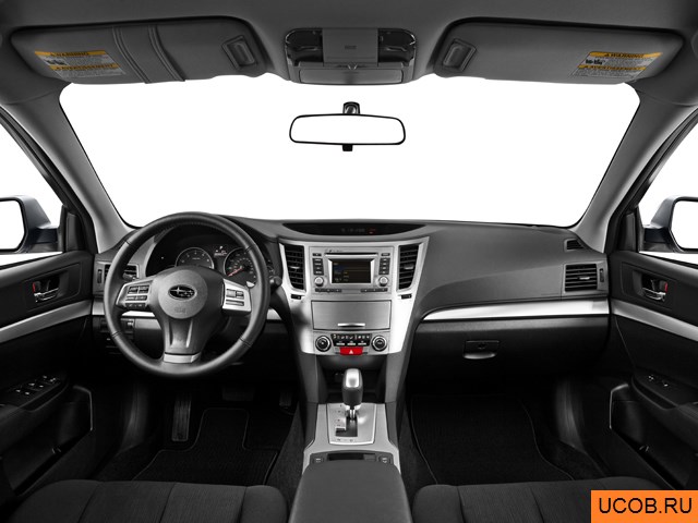 Wagon 2014 года Subaru Outback в 3D. Вид водительского места.