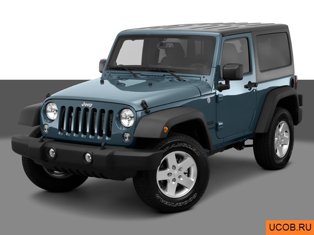 Модель автомобиля Jeep Wrangler 2014 года в 3Д