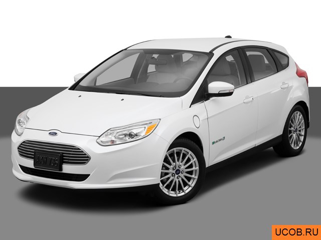 Модель автомобиля Ford Focus Electric 2014 года в 3Д
