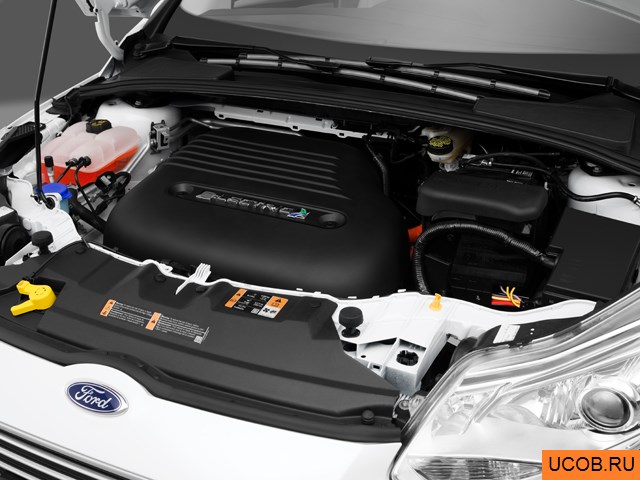 Hatchback 2014 года Ford Focus Electric в 3D. Моторный отсек.