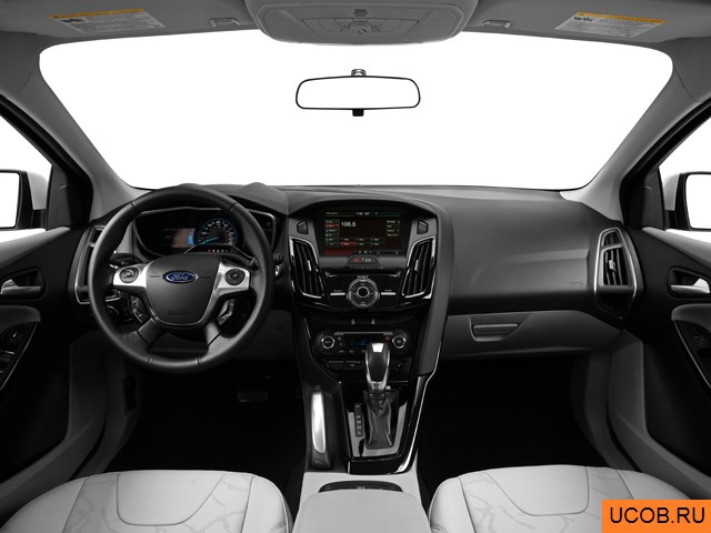 Hatchback 2014 года Ford Focus Electric в 3D. Вид водительского места.
