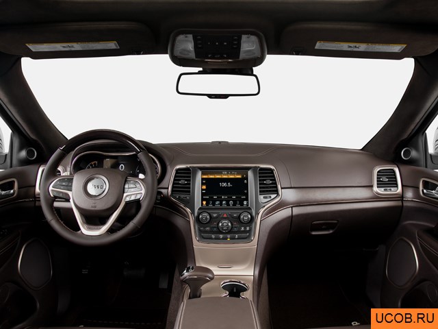 SUV 2014 года Jeep Grand Cherokee в 3D. Вид водительского места.
