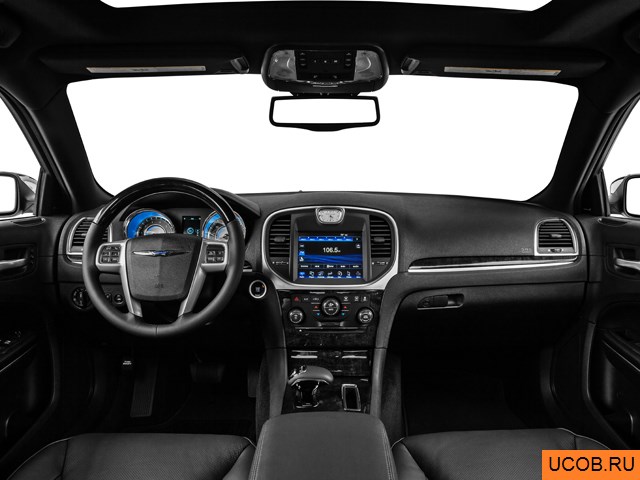 Sedan 2014 года Chrysler 300 в 3D. Вид водительского места.
