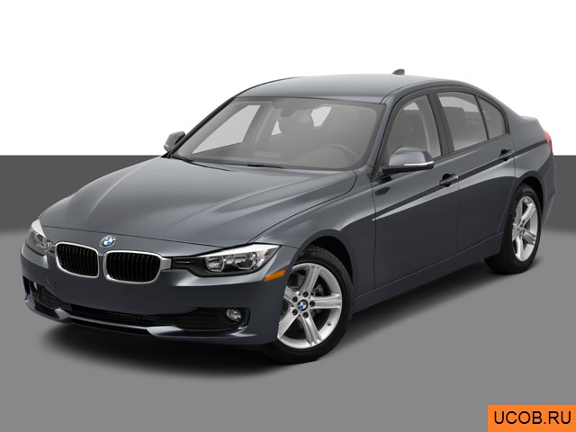 Модель автомобиля BMW 3-series 2014 года в 3Д