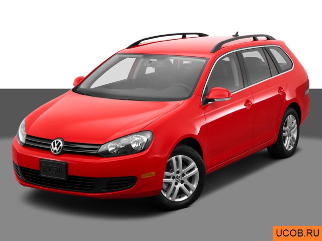 Модель автомобиля Volkswagen Jetta SportWagen 2014 года в 3Д