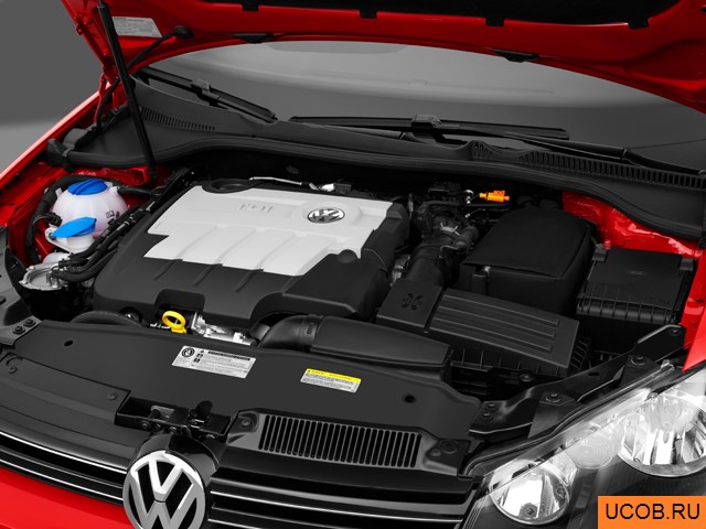 Wagon 2014 года Volkswagen Jetta SportWagen в 3D. Моторный отсек.