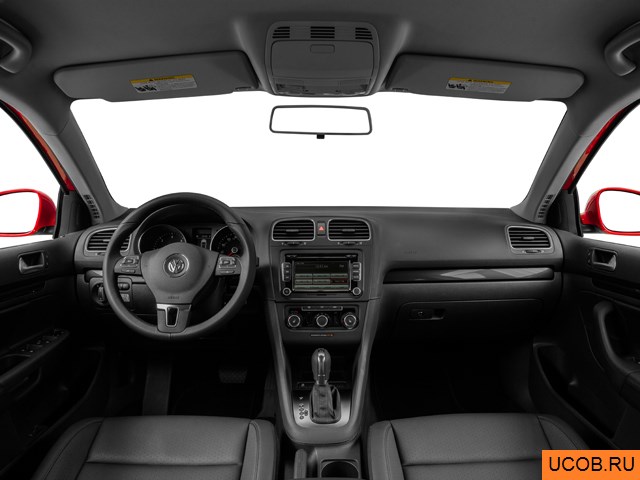 Wagon 2014 года Volkswagen Jetta SportWagen в 3D. Вид водительского места.