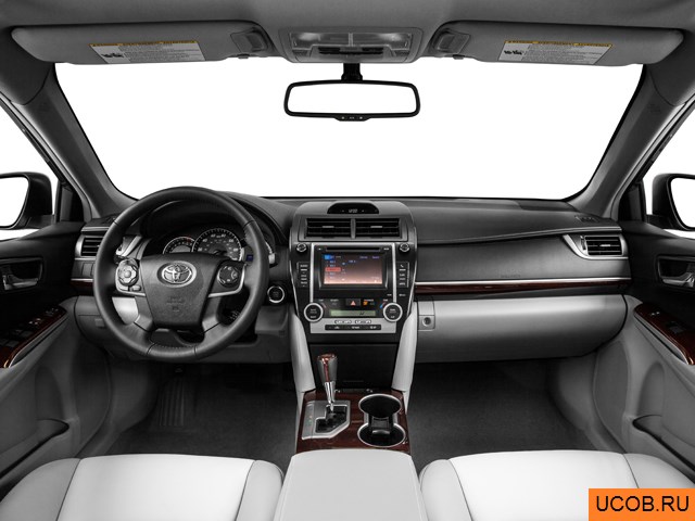 Sedan 2014 года Toyota Camry в 3D. Вид водительского места.
