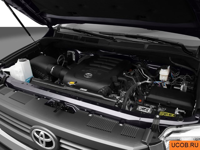 Pickup 2014 года Toyota Tundra в 3D. Моторный отсек.