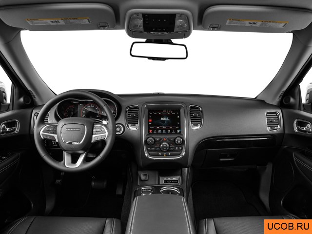 SUV 2014 года Dodge Durango в 3D. Вид водительского места.