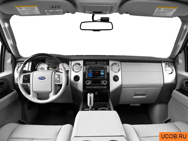 SUV 2014 года Ford Expedition EL в 3D. Вид водительского места.