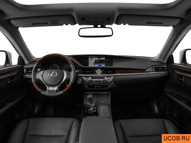Sedan 2014 года Lexus ES в 3D. Вид водительского места.