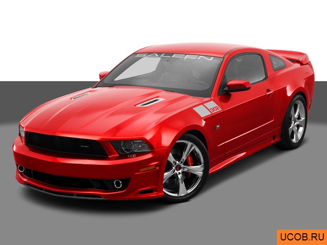 Модель автомобиля Saleen 302 Mustang Label 2014 года в 3Д