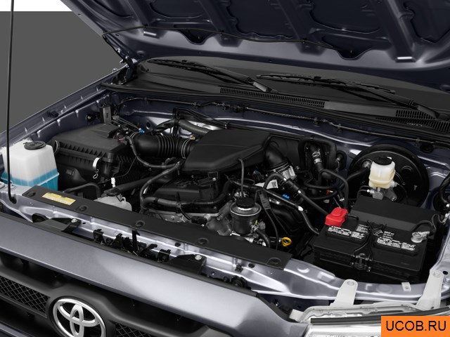 Pickup 2014 года Toyota Tacoma в 3D. Моторный отсек.
