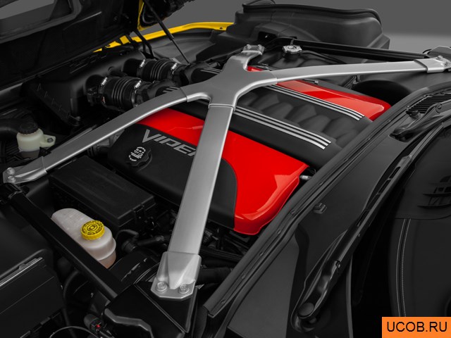 Coupe 2014 года SRT Viper в 3D. Моторный отсек.