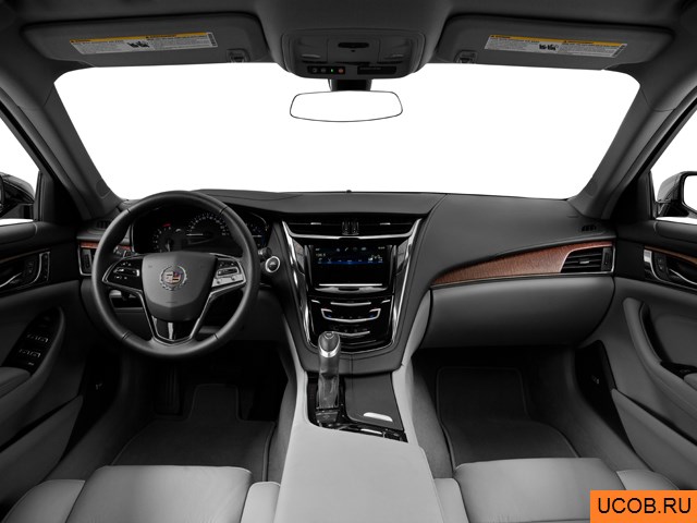 Sedan 2014 года Cadillac CTS в 3D. Вид водительского места.