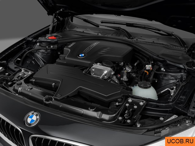 Hatchback 2014 года BMW 3-series в 3D. Моторный отсек.