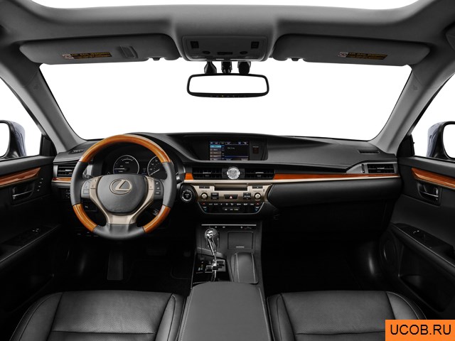 Sedan 2014 года Lexus ES в 3D. Вид водительского места.