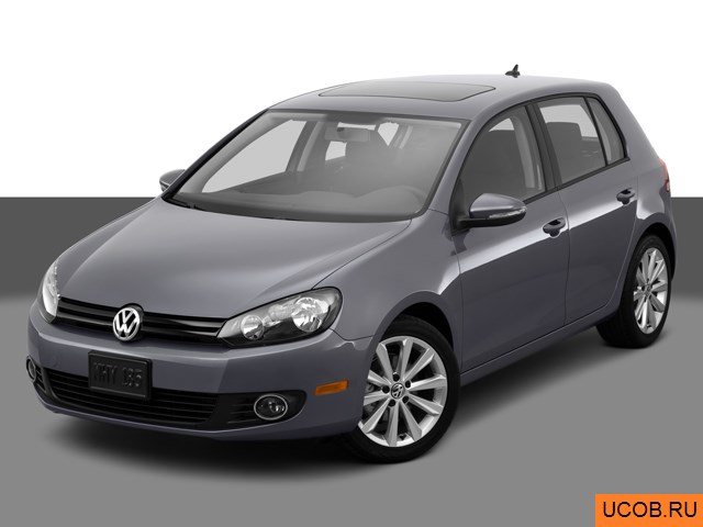 Модель автомобиля Volkswagen Golf 2014 года в 3Д