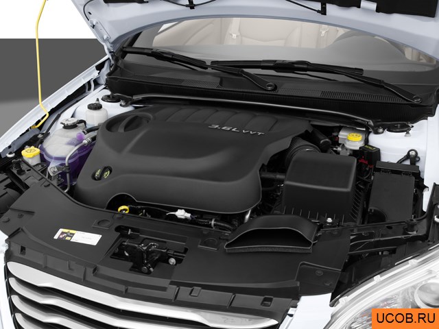 Convertible 2014 года Chrysler 200 в 3D. Моторный отсек.