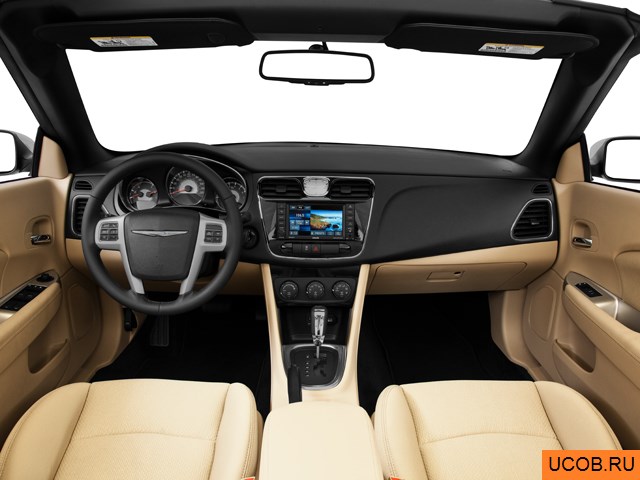 Convertible 2014 года Chrysler 200 в 3D. Вид водительского места.