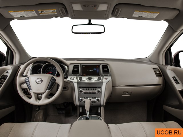 CUV 2014 года Nissan Murano в 3D. Вид водительского места.