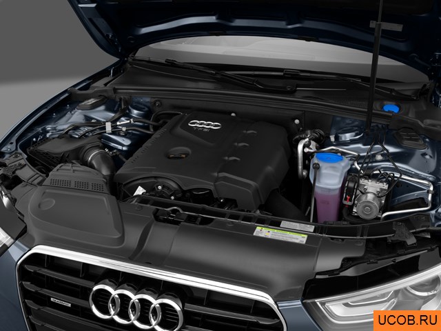 Convertible 2014 года Audi A5 в 3D. Моторный отсек.