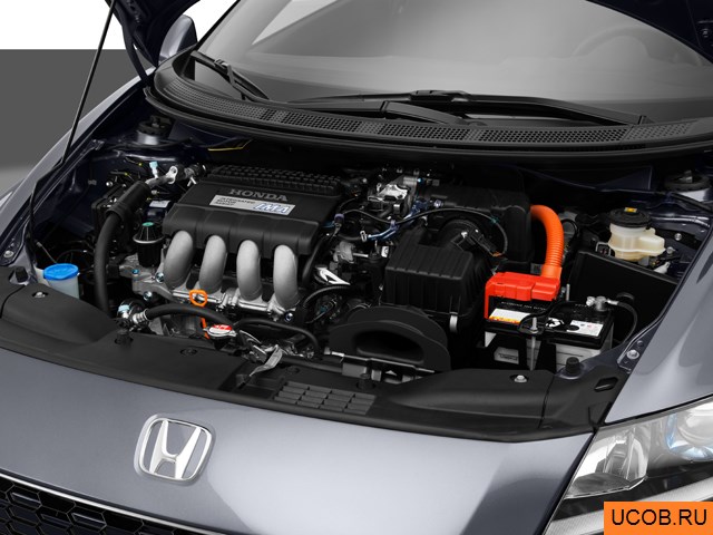 Hatchback 2014 года Honda CR-Z в 3D. Моторный отсек.