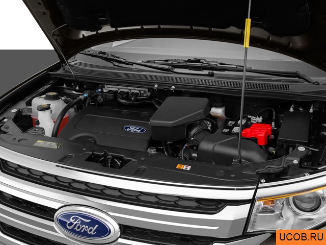 CUV 2014 года Ford Edge в 3D. Моторный отсек.