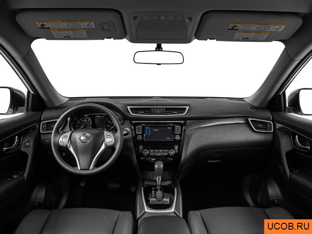 CUV 2014 года Nissan Rogue в 3D. Вид водительского места.