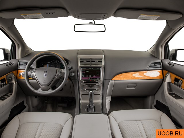 CUV 2014 года Lincoln MKX в 3D. Вид водительского места.