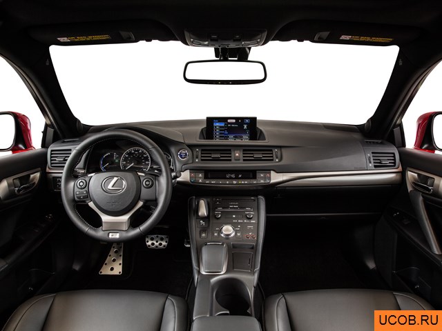 Hatchback 2014 года Lexus CT Hybrid в 3D. Вид водительского места.