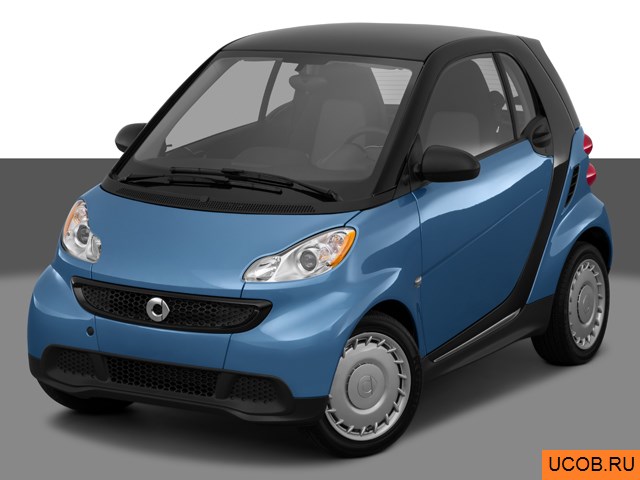 Модель автомобиля Smart Fortwo 2014 года в 3Д