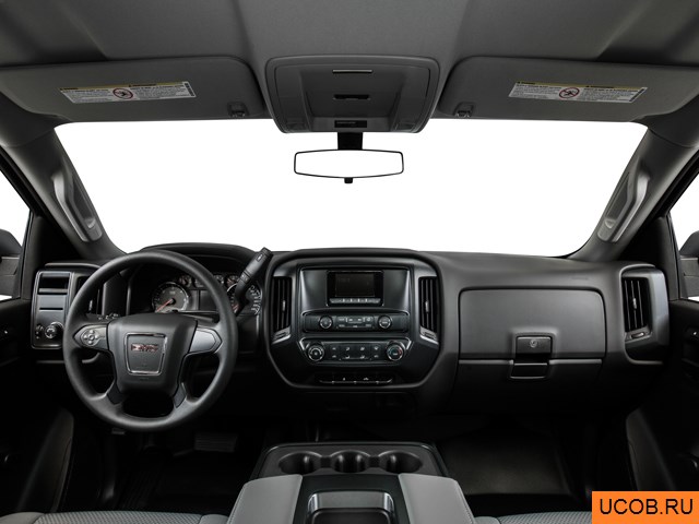 Pickup 2015 года GMC Sierra 2500HD в 3D. Вид водительского места.