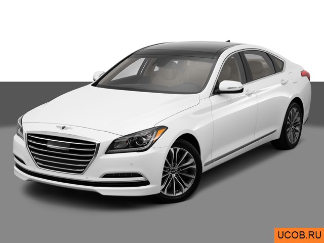 Модель автомобиля Hyundai Genesis 2015 года в 3Д