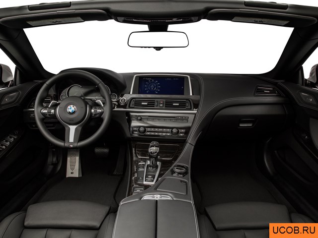 Convertible 2015 года BMW 6-series в 3D. Вид водительского места.