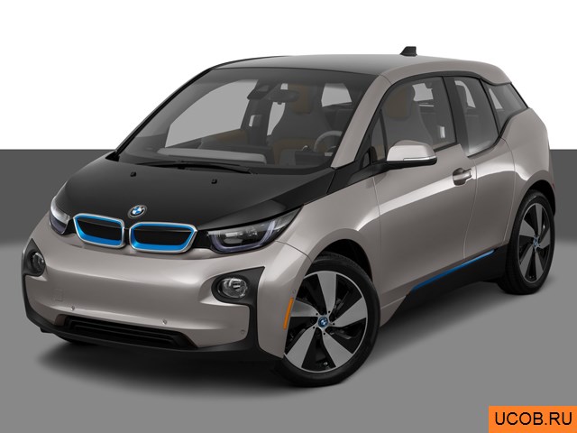 Модель автомобиля BMW i3 2014 года в 3Д