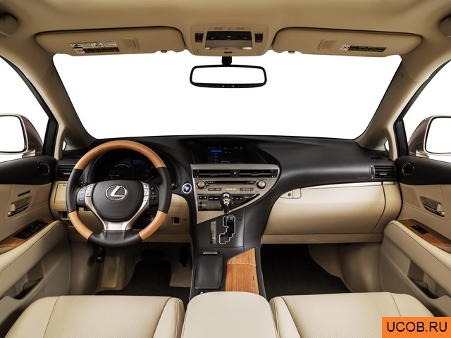 CUV 2015 года Lexus RX Hybrid в 3D. Вид водительского места.