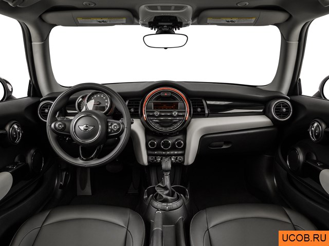 Hatchback 2014 года Mini Hardtop в 3D. Вид водительского места.