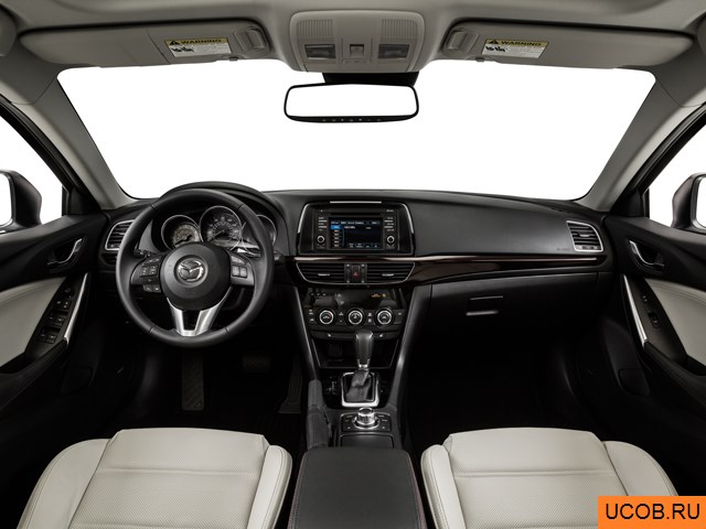 Sedan 2015 года Mazda MAZDA6 в 3D. Вид водительского места.