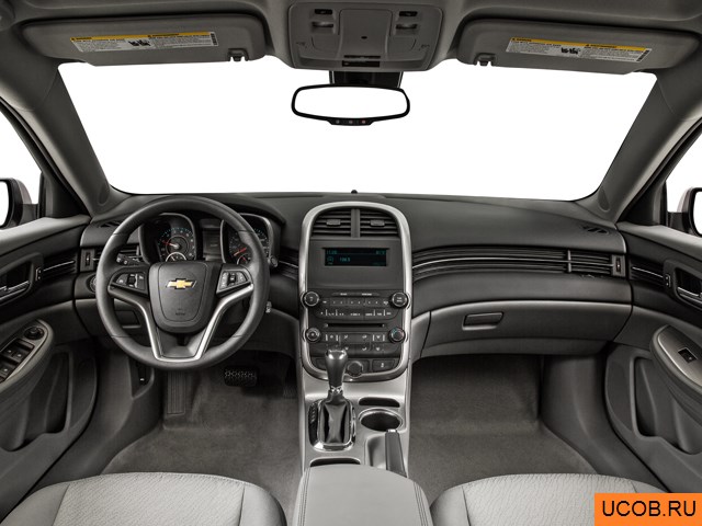 Sedan 2015 года Chevrolet Malibu в 3D. Вид водительского места.