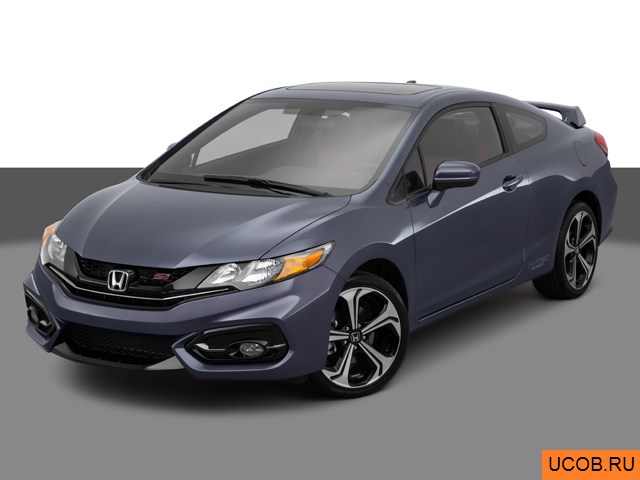 Модель автомобиля Honda Civic 2014 года в 3Д