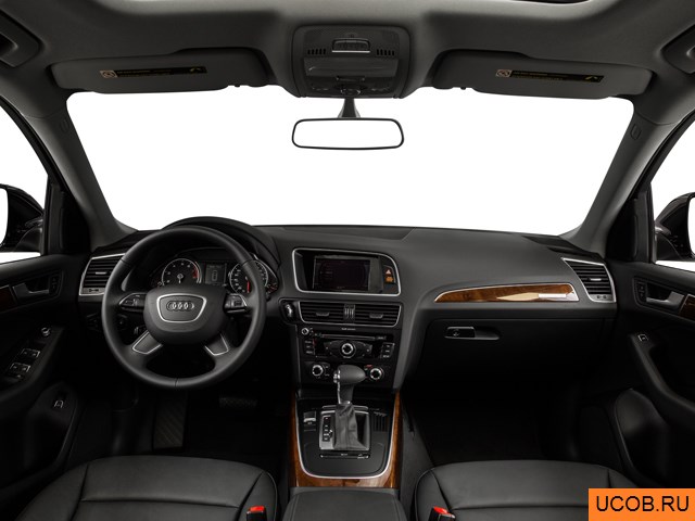 SUV 2015 года Audi Q5 в 3D. Вид водительского места.