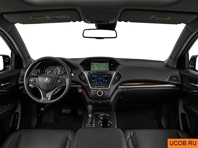 SUV 2015 года Acura MDX в 3D. Вид водительского места.